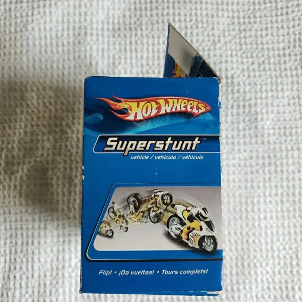 Vintage Hot Wheels Superstunt Motorcycle Stunt Rider Red White Sealed New Box